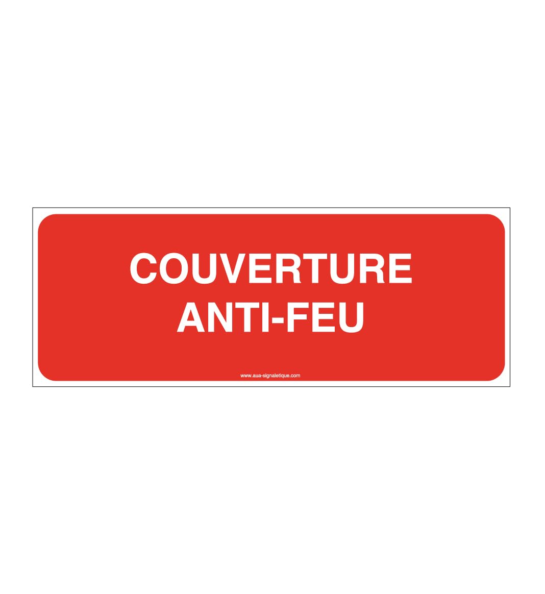 Panneau de signalétique anti-feu rouge AUA 960x360mm, adhésif vinyle - sécurité incendie - visibilité nocturne - grande 
